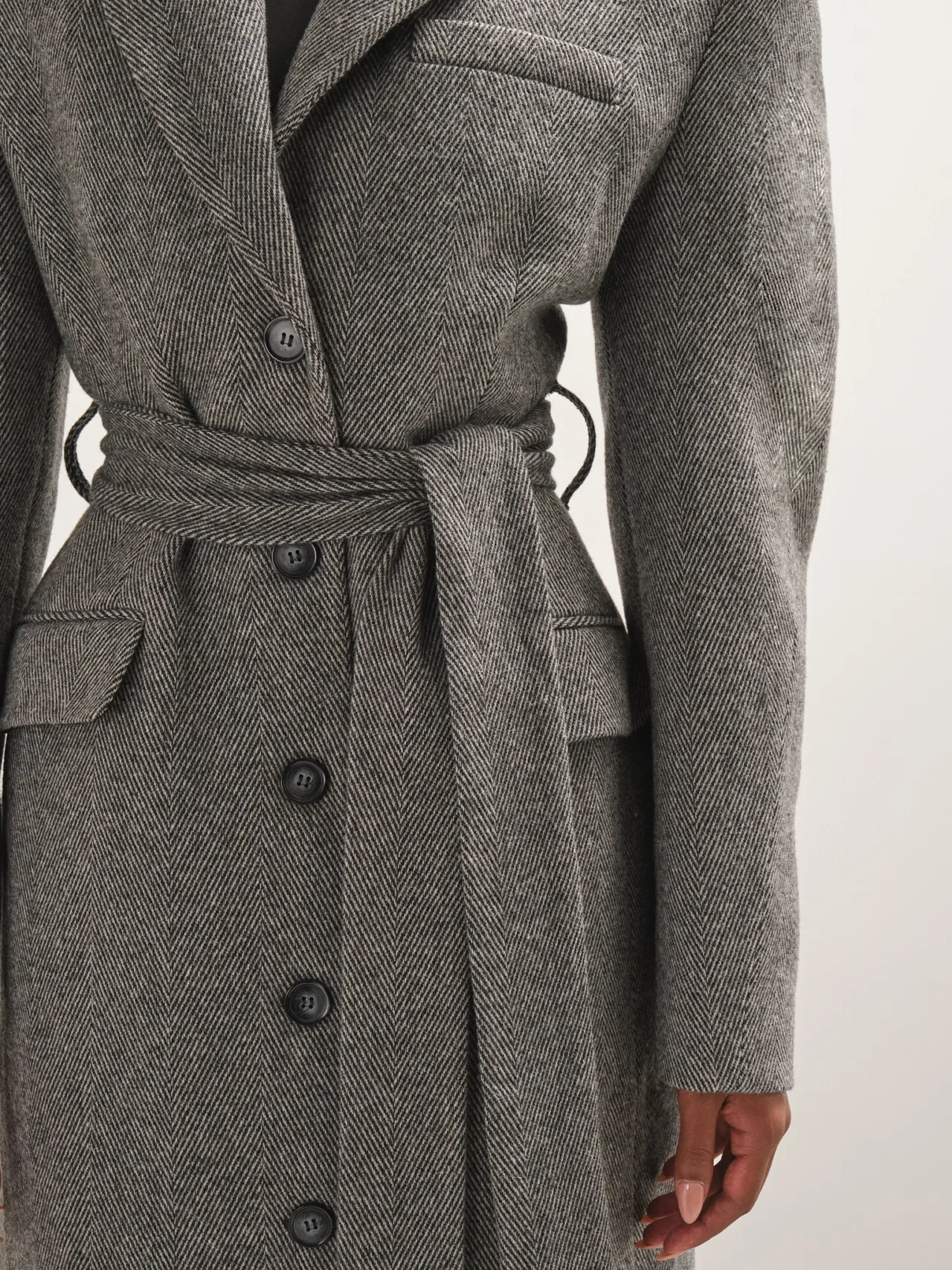 Herringbone Wrap Coat